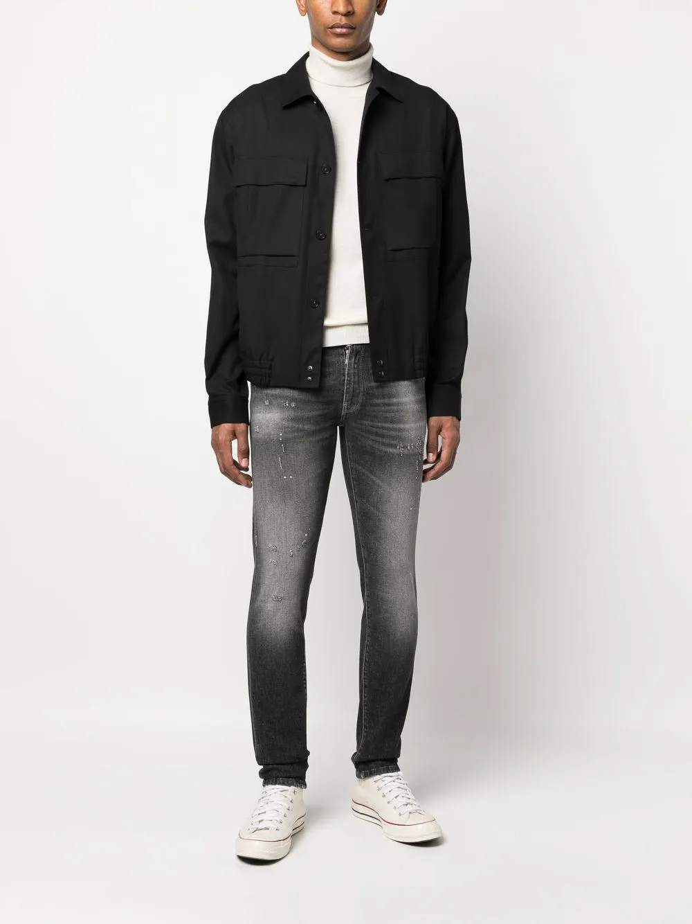PT Torino Gerafelde jeans - Grijs