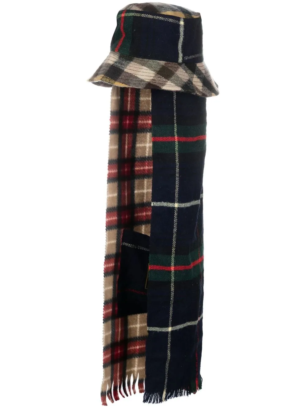 

Marine Serre gorro de pescador Clashing Tartan - Azul