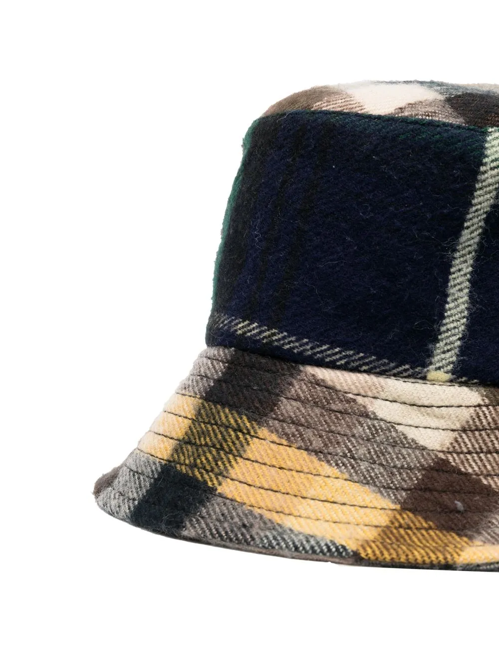 Marine Serre Vissershoed met tartan ruit - Blauw