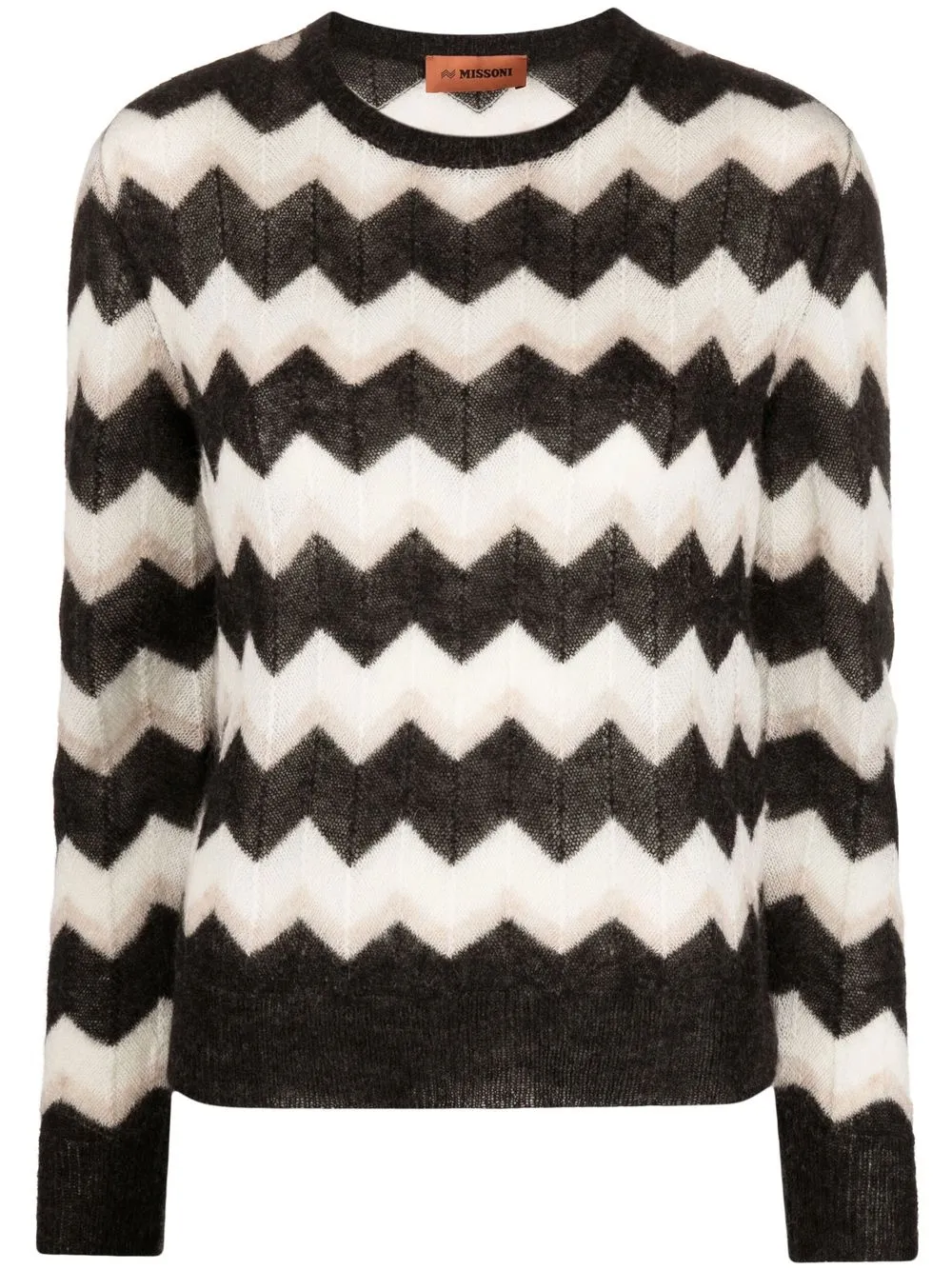 

Missoni zigzag-knit crew neck jumper - White