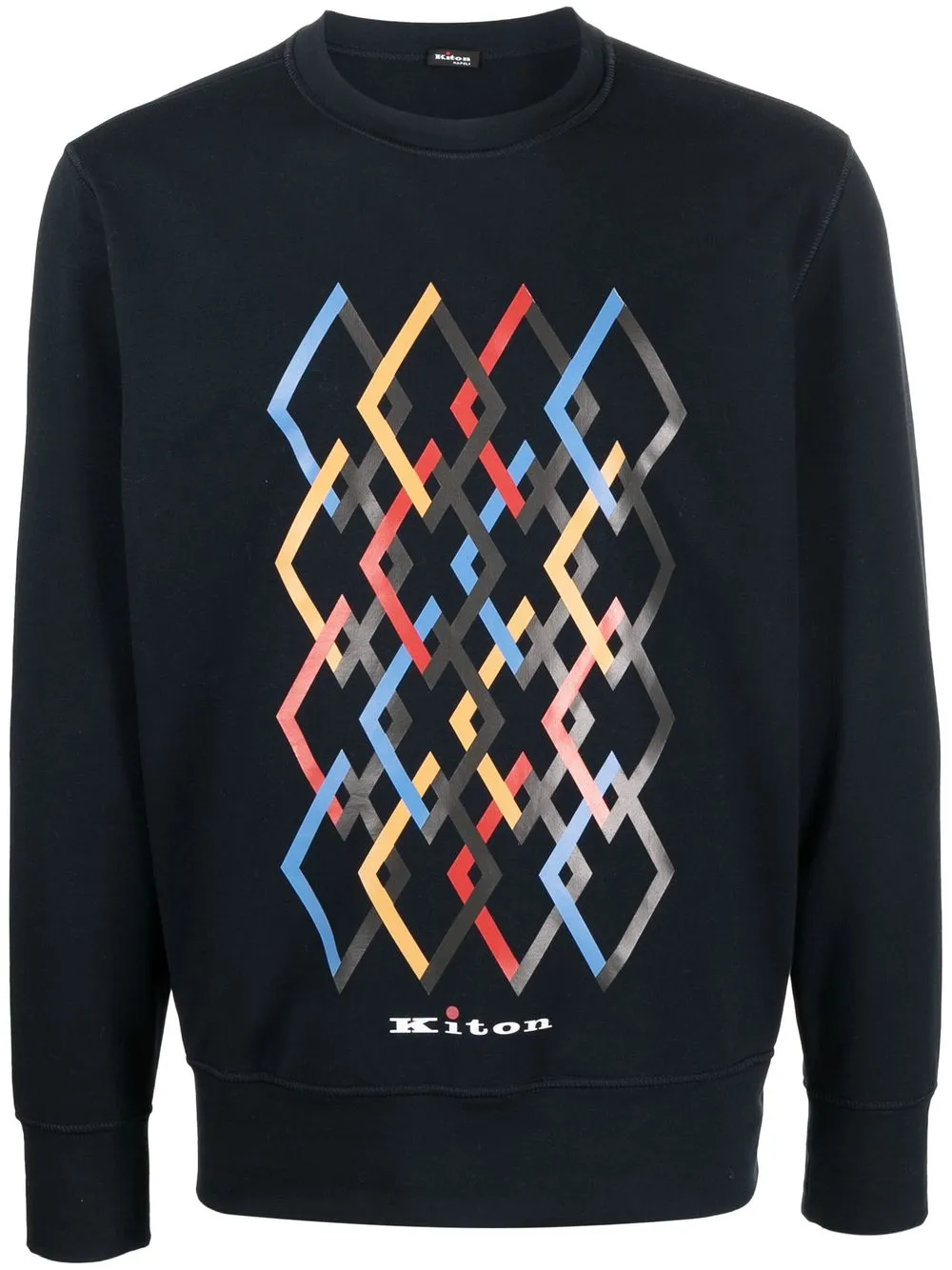 

Kiton graphic-print crew-neck sweatshirt - Blue