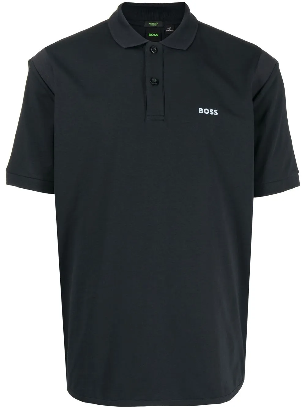 BOSS logo print short sleeved Polo Shirt Black FARFETCH