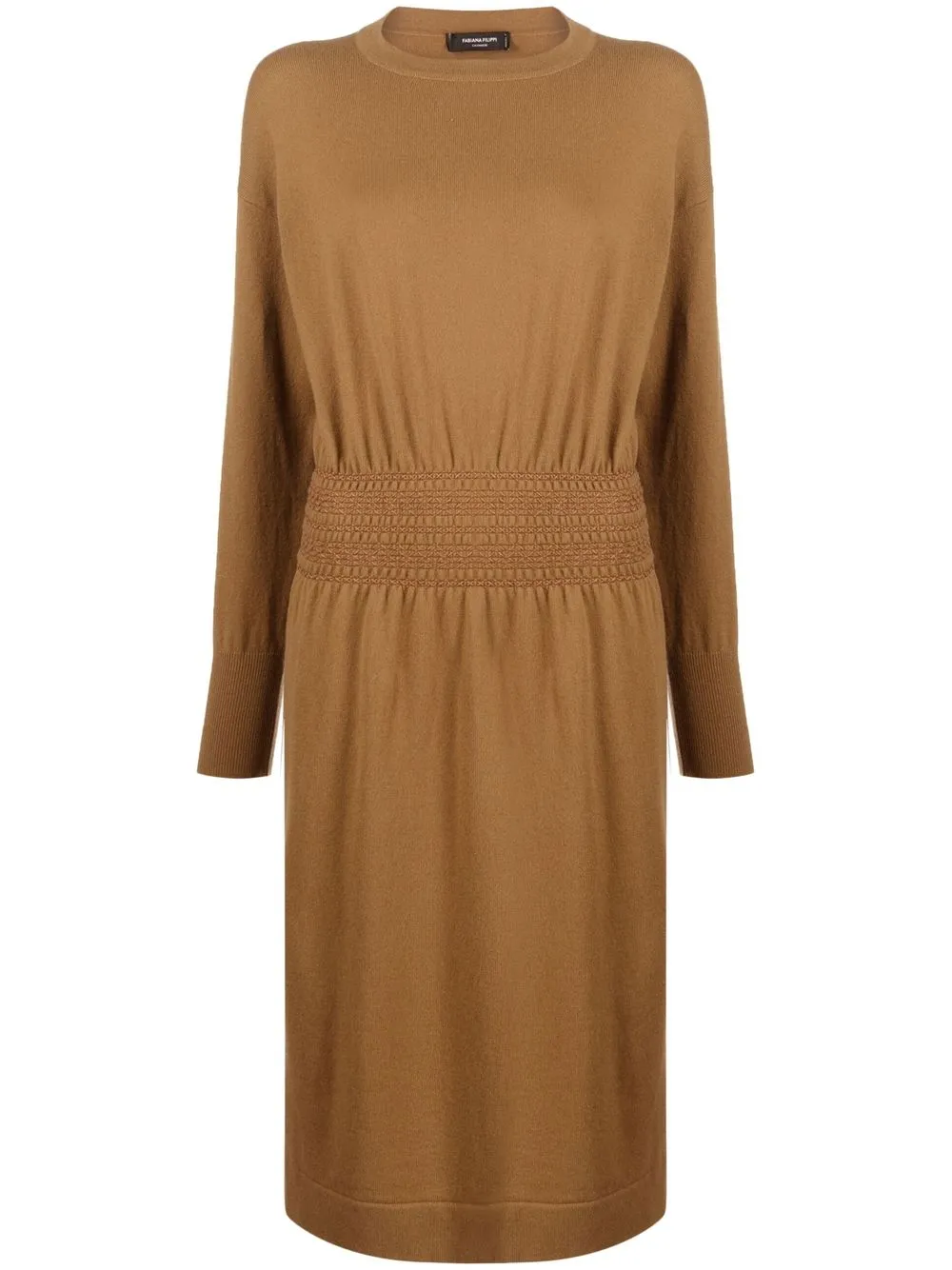 Fabiana Filippi long-sleeve cashmere dress - Brown