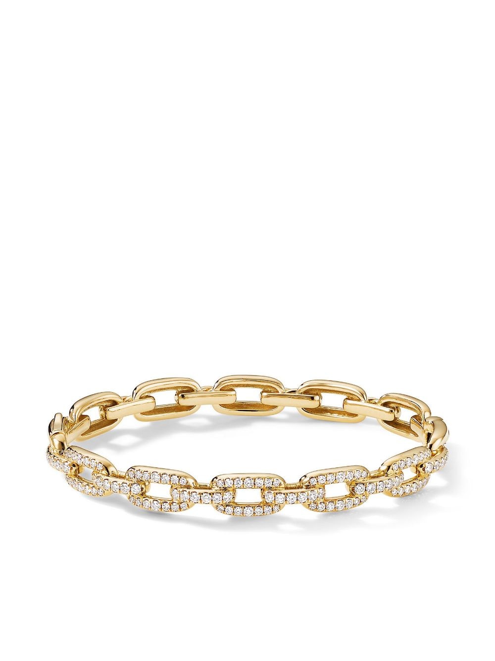 DAVID YURMAN 18KT YELLOW GOLD STAX DIAMOND CHAIN LINK BRACELET