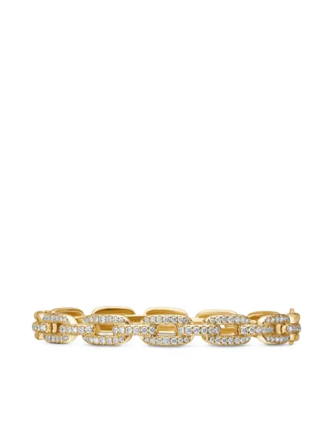 David Yurman 18kt yellow gold Stax Chain Link diamond bracelet (7mm)
