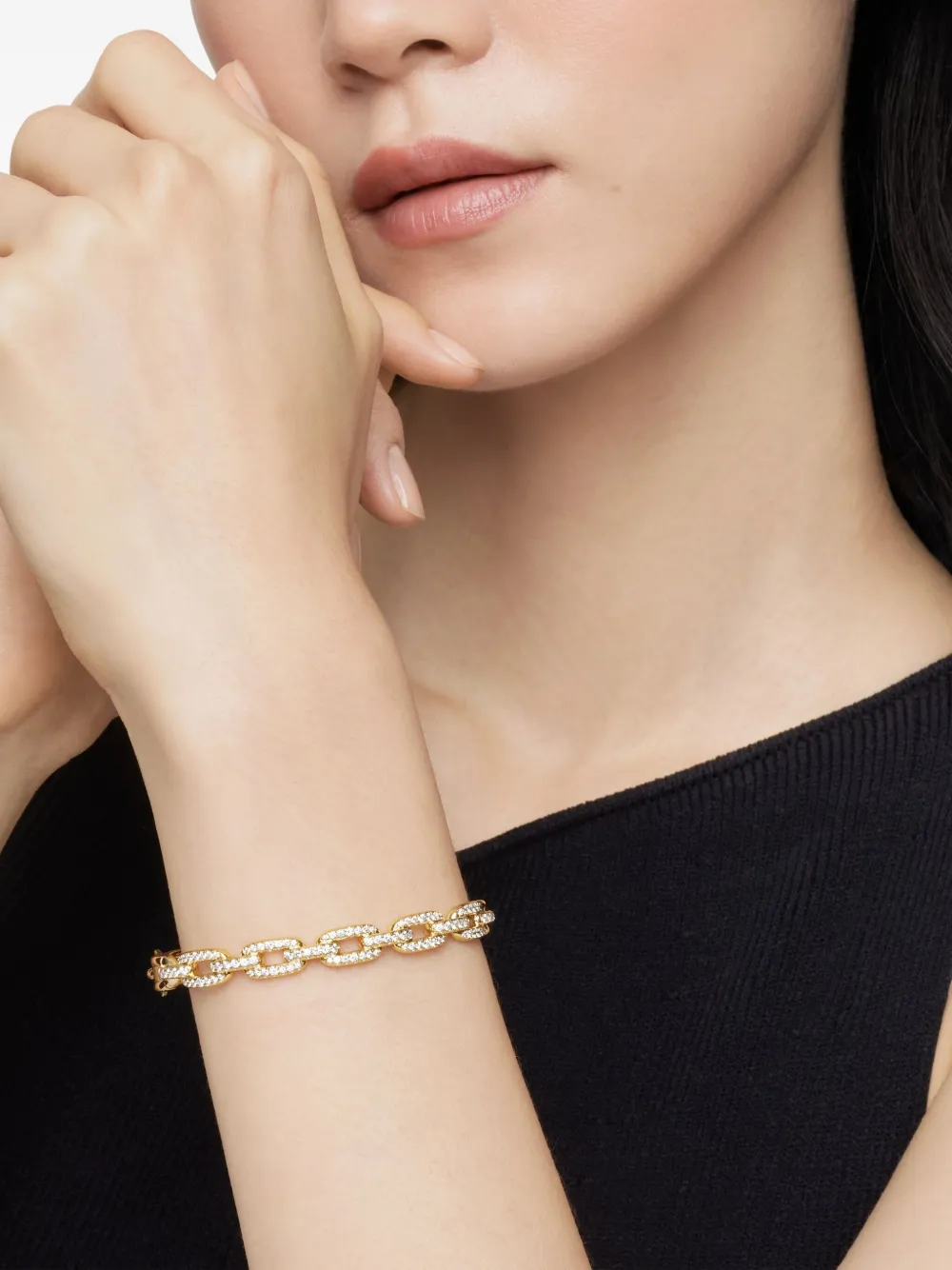  David Yurman 18kt Stax Chain Link Gelbgoldarmband 7mm 