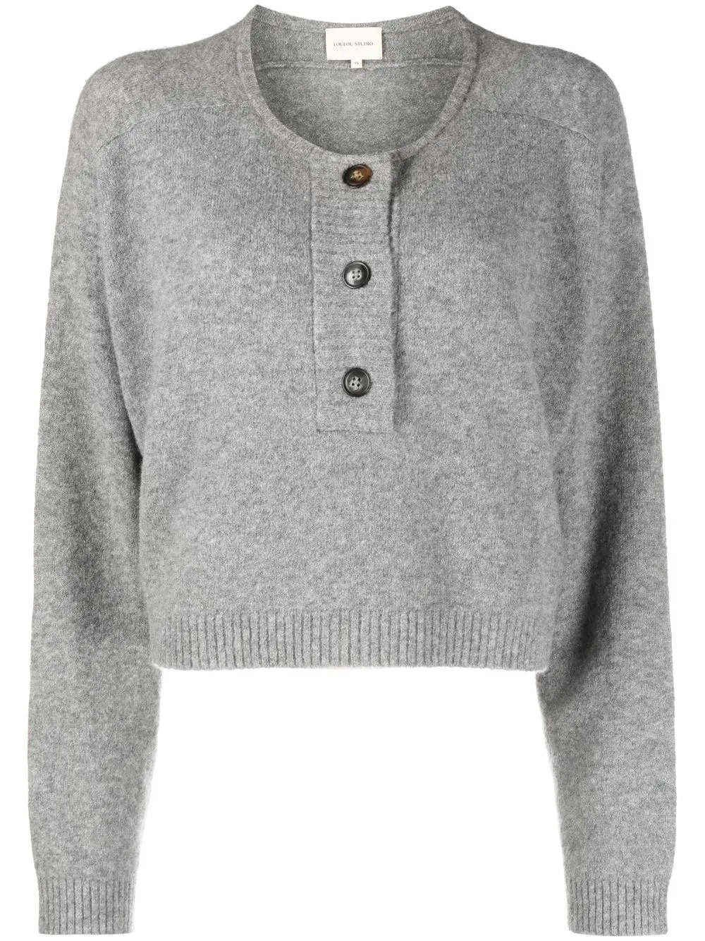 

Loulou Studio buttoned-up long-sleeved jumper - Grey