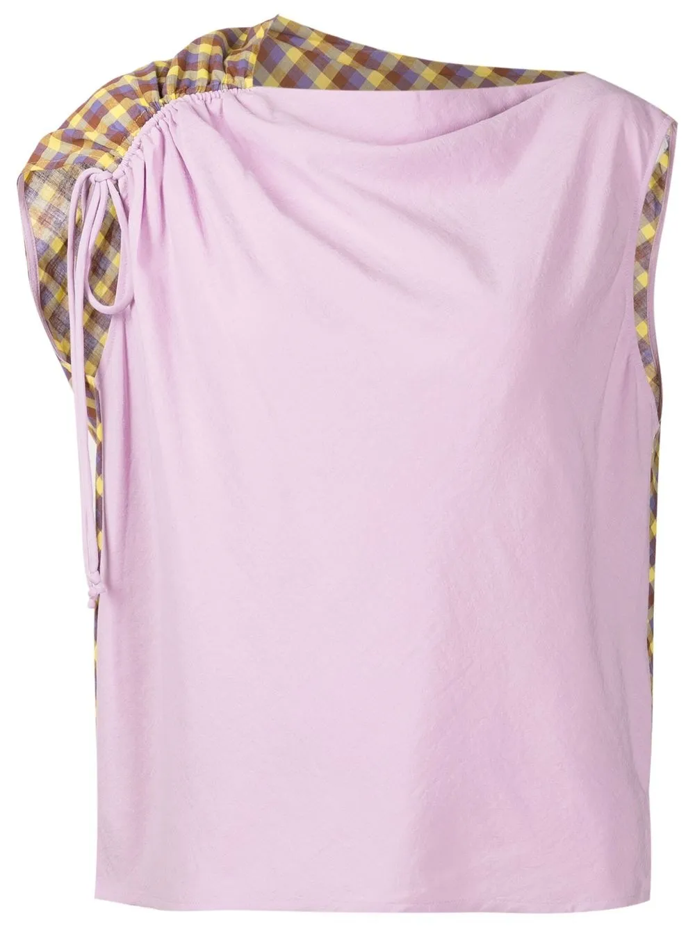 Tory Burch blusa Veronica con cuadros estampados - Rosado