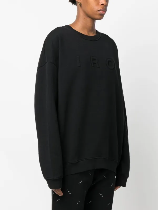 IRO Solene Intarsia knit logo Sweatshirt Black FARFETCH CA