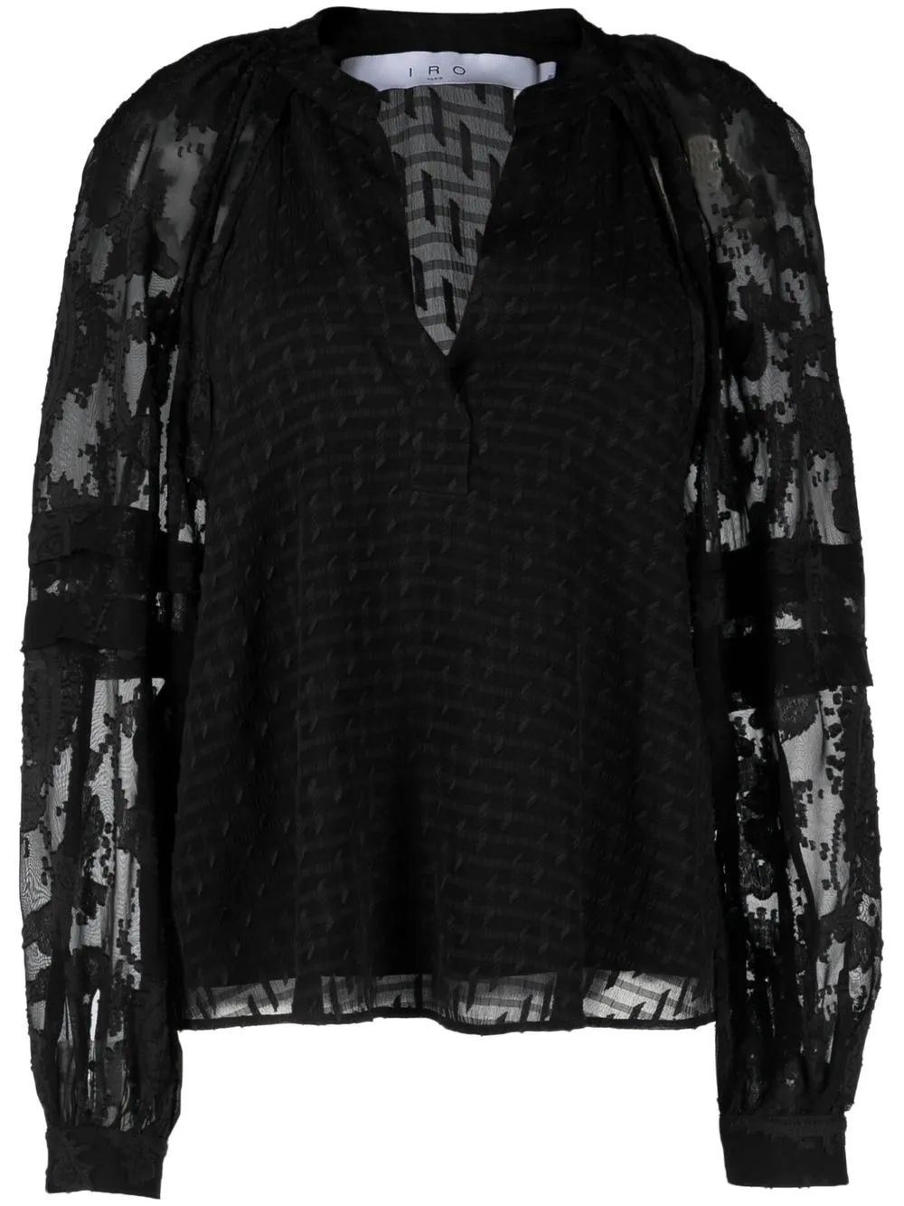 

IRO Kisar lace-sleeve top - Black