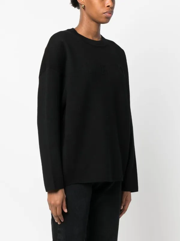 IRO Intarsia knit-logo Jumper Black FARFETCH IN