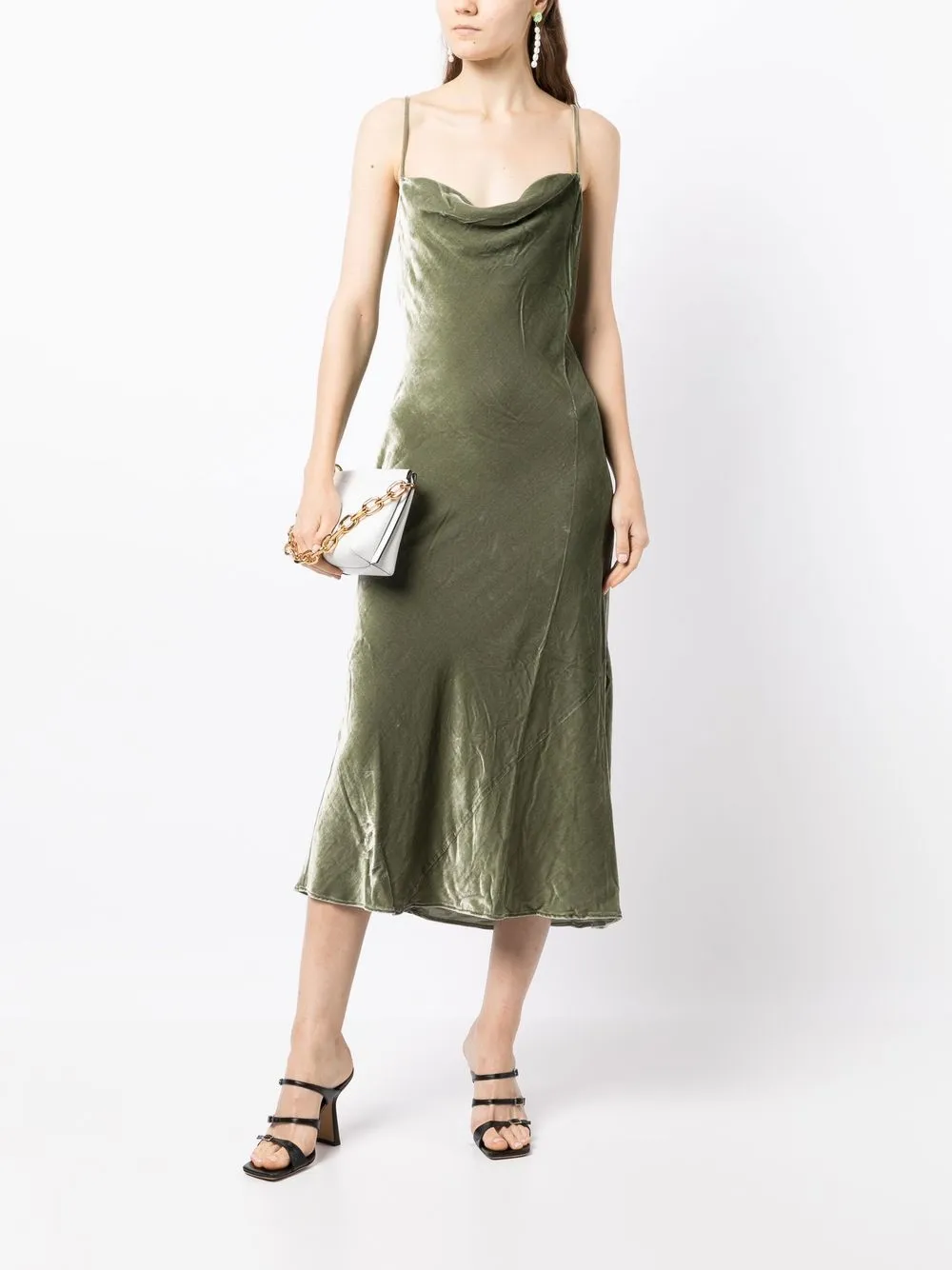 Reformation Fluwelen jurk - Groen