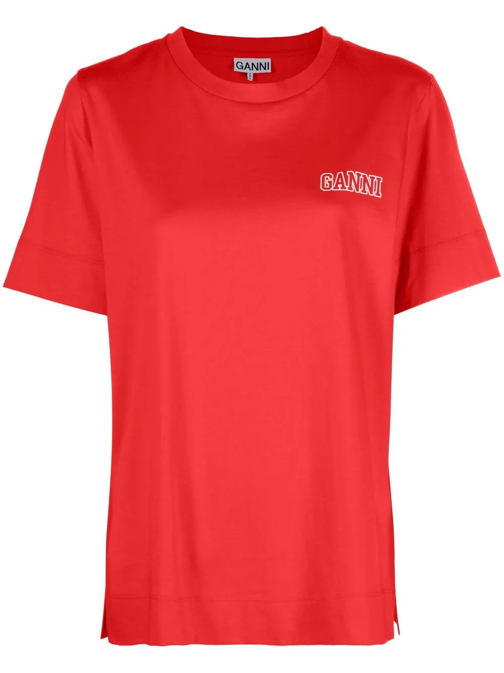 

GANNI playera manga corta con logo estampado - Rojo