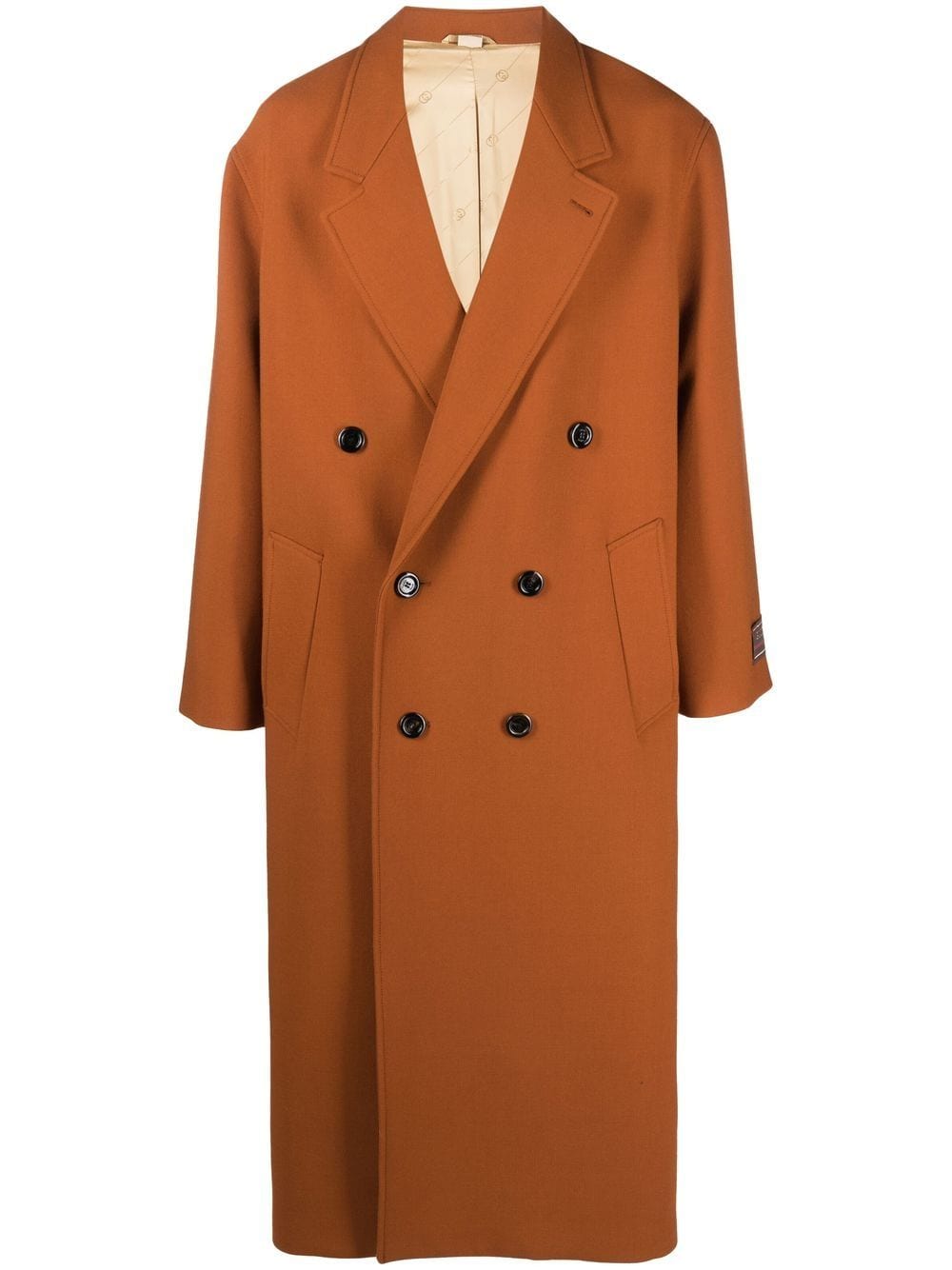 notched-collar double-breasted coat