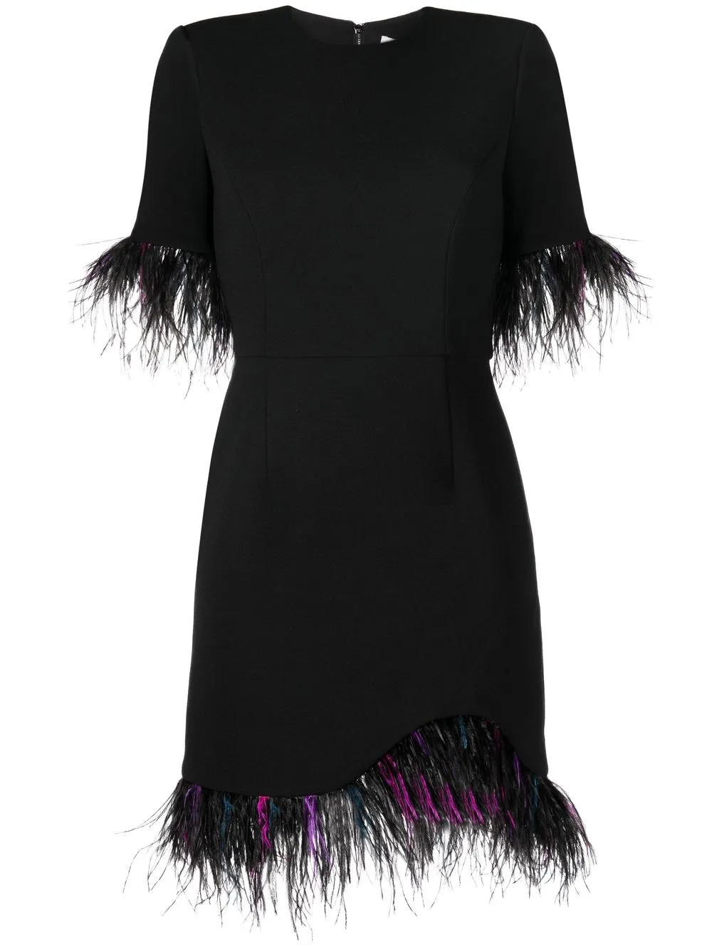

Rebecca Vallance Bronx feather-trim mini dress - Black