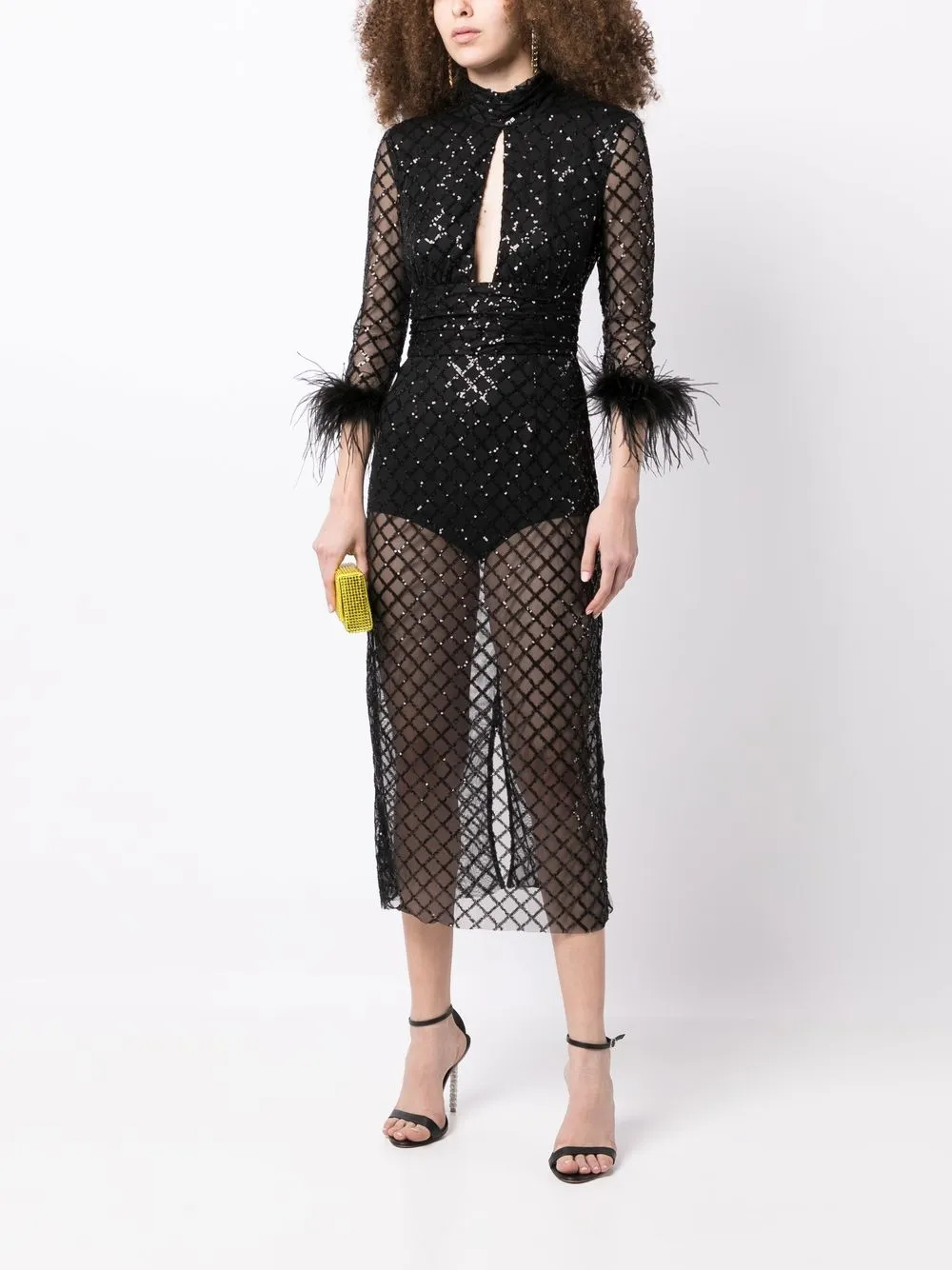Rebecca Vallance Midi-jurk met pailletten - Zwart