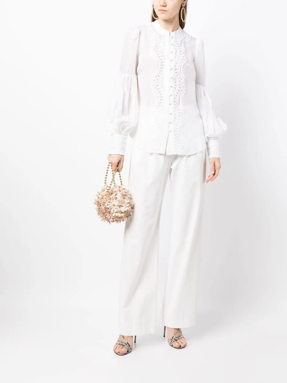 Rebecca Vallance Blouse met gehaakt detail - Wit