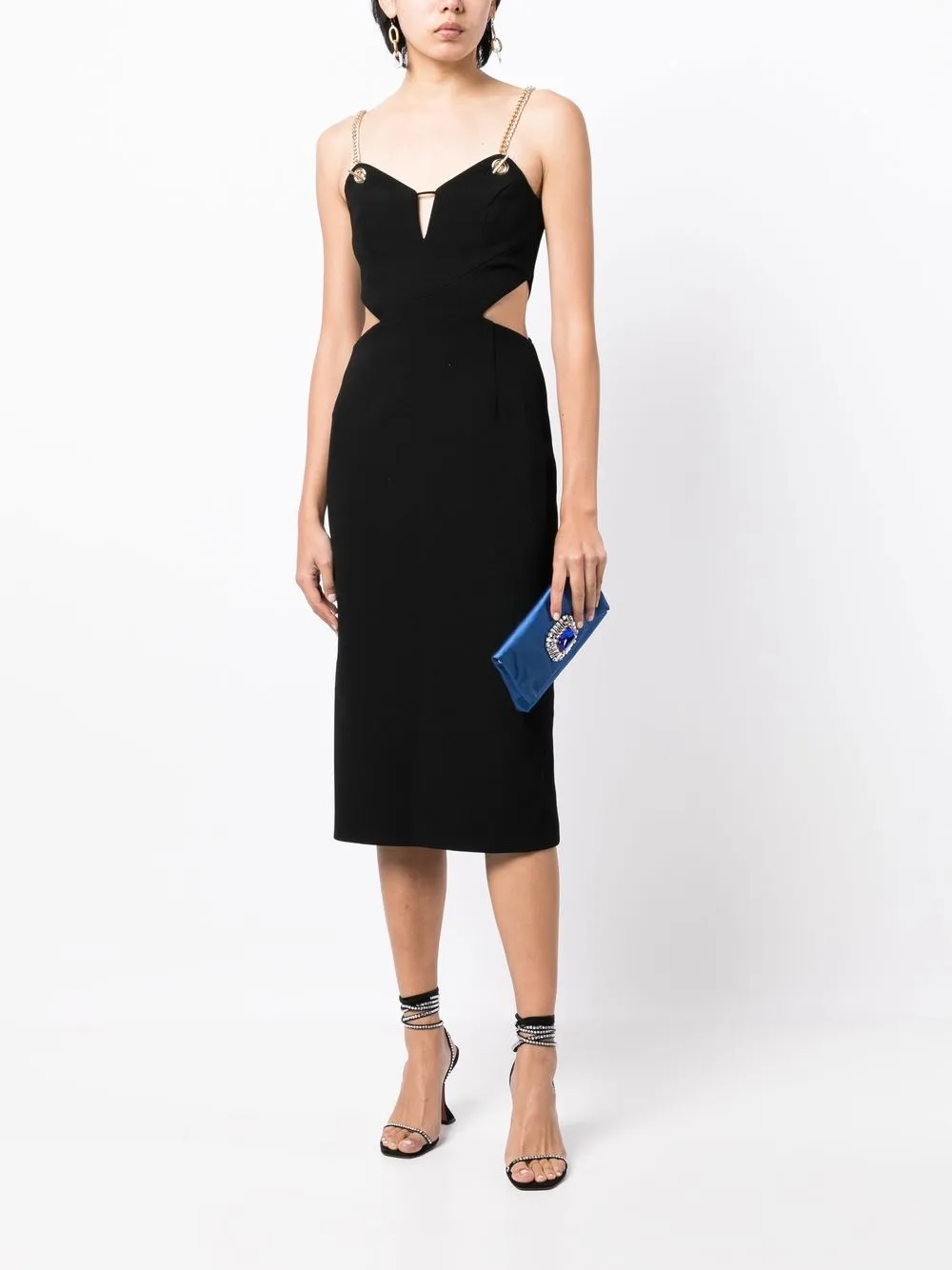 Shop Rebecca Vallance Dulce Amore Midi Dress In Black