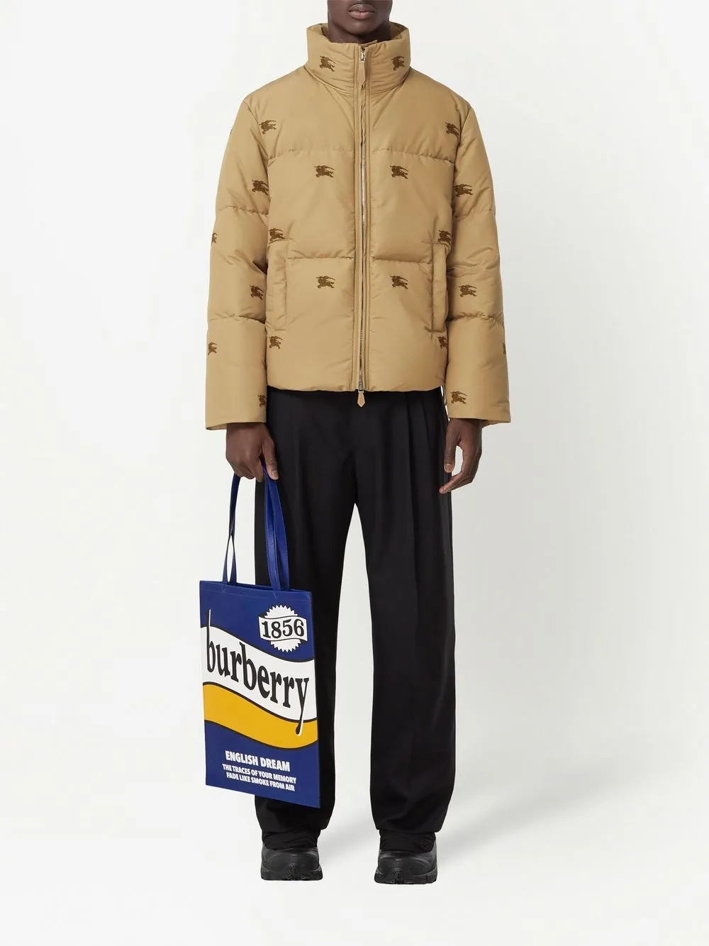 Burberry Donsjack met geborduurd logo - Beige