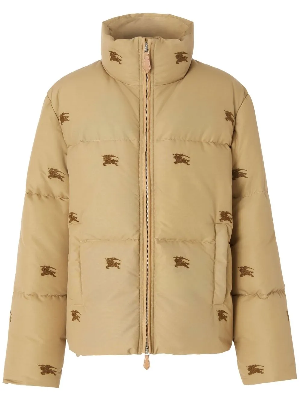 

Burberry embroidered-logo puffer jacket - Neutrals