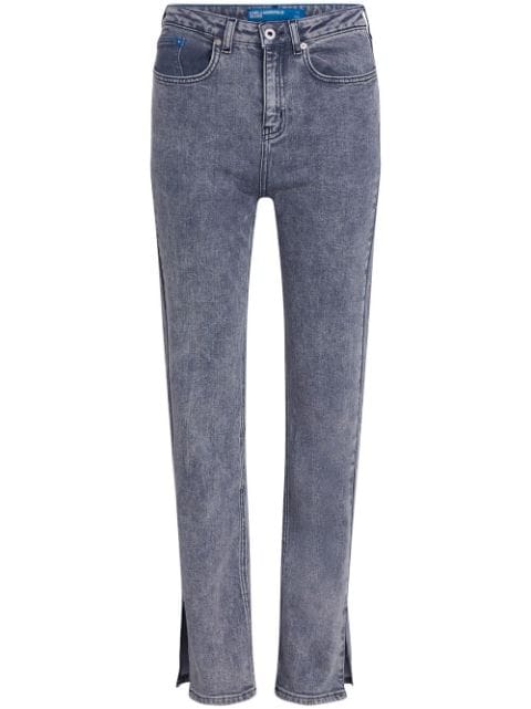 Karl Lagerfeld Jeans side-slit high-rise straight jeans