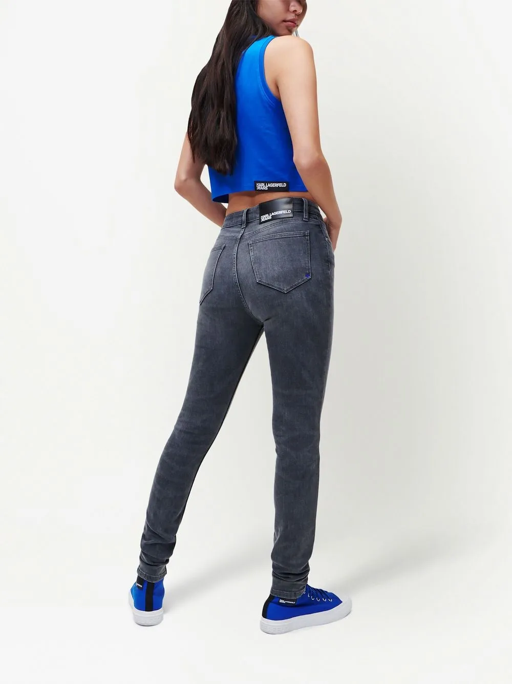 Karl Lagerfeld High-rise Skinny Jeans In Black