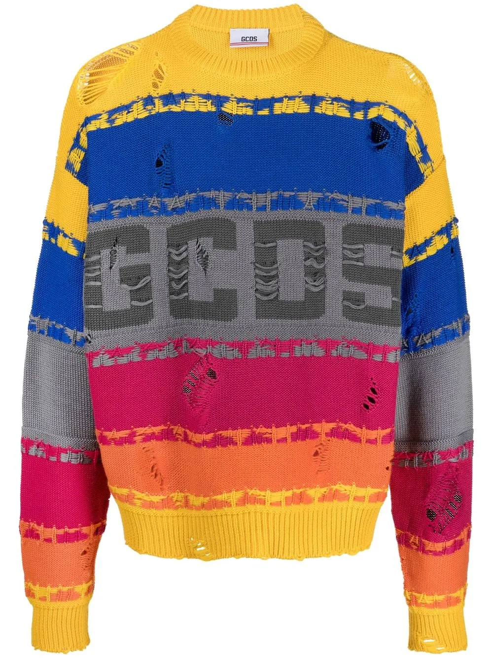 

Gcds striped-logo jumper - Yellow