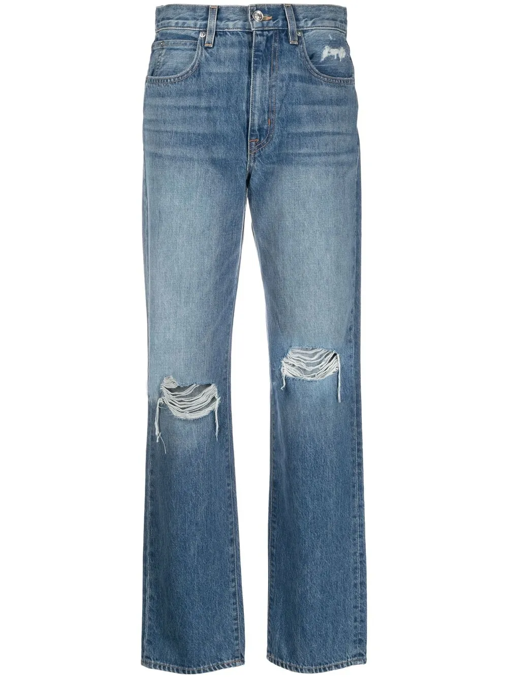 

SLVRLAKE distressed straight-leg jeans - Blue