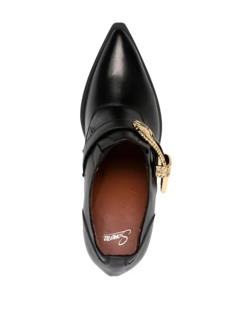 Sonora side-buckle fastening pumps CHB903BKCAL03W - 3
