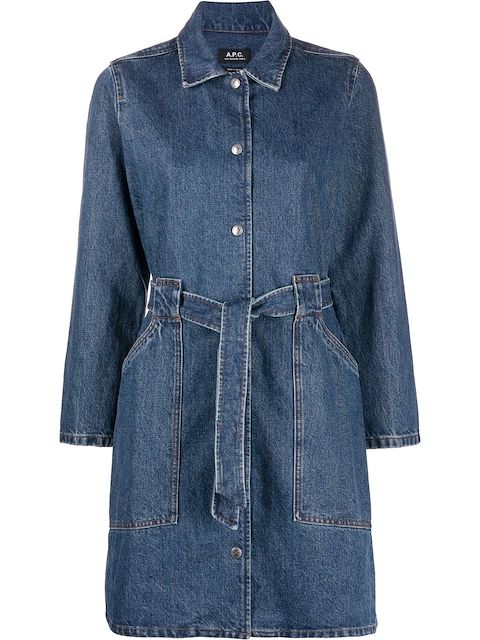 A.P.C. Jeans-Hemdkleid mit Gürtel 