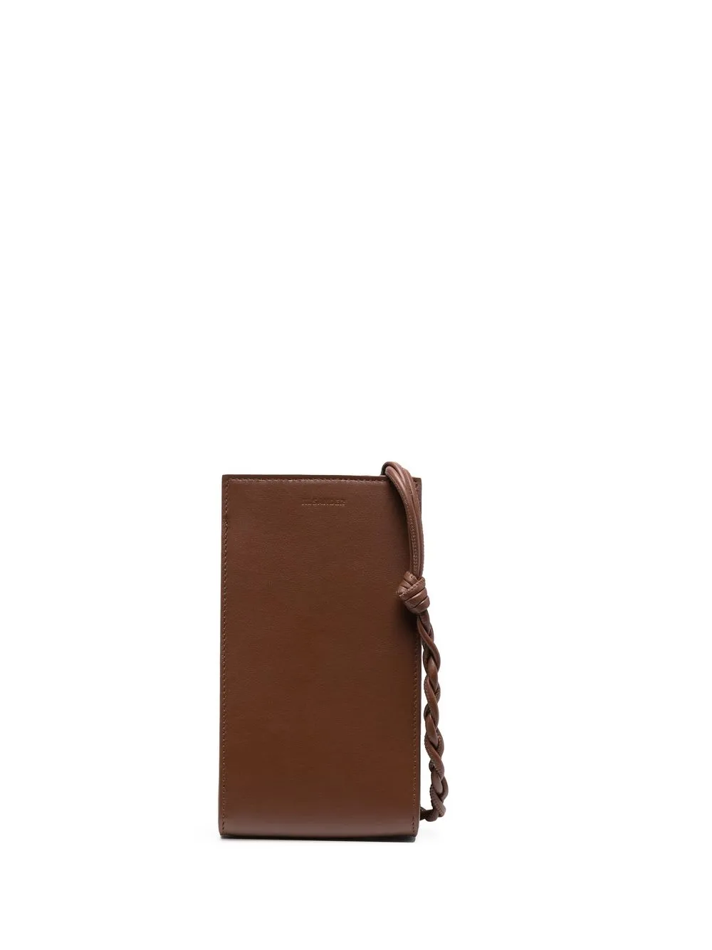 

Jil Sander Tangle leather logo phone holder - Brown