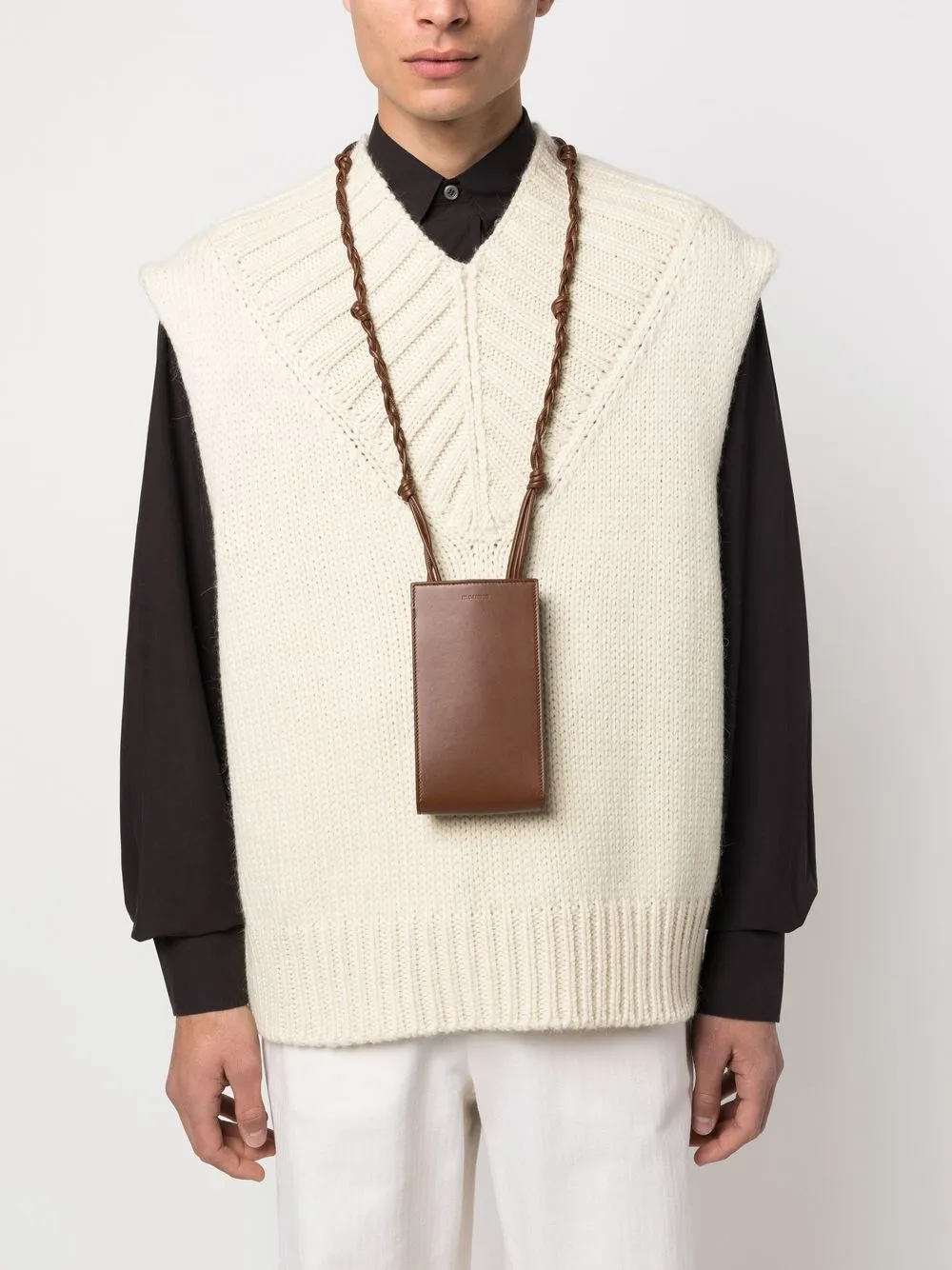 Jil Sander Tangle telefoonhoesje met logo - Bruin