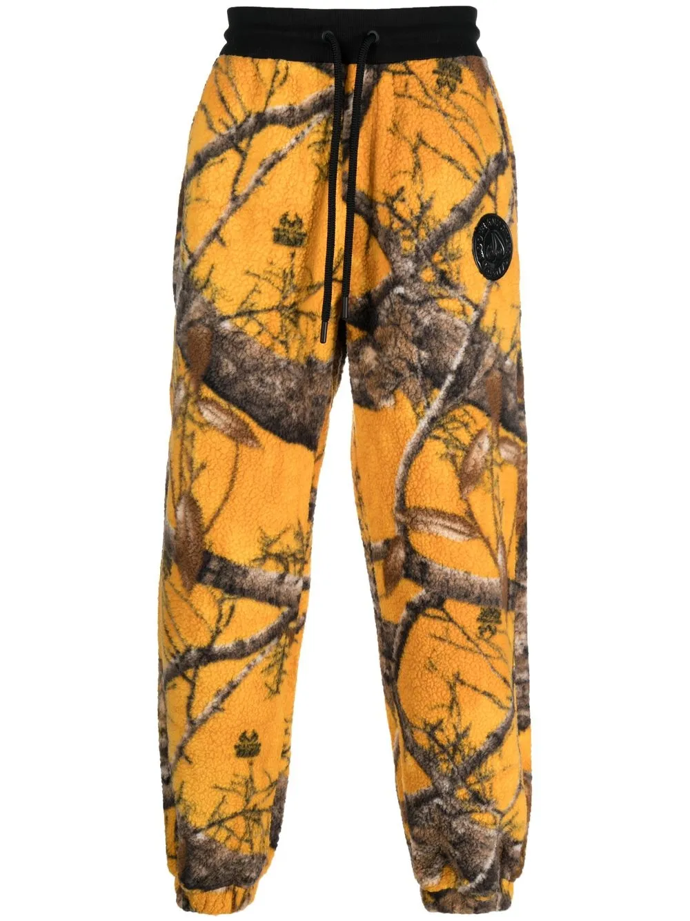 

Moose Knuckles graphic-print fleece track pants - Yellow