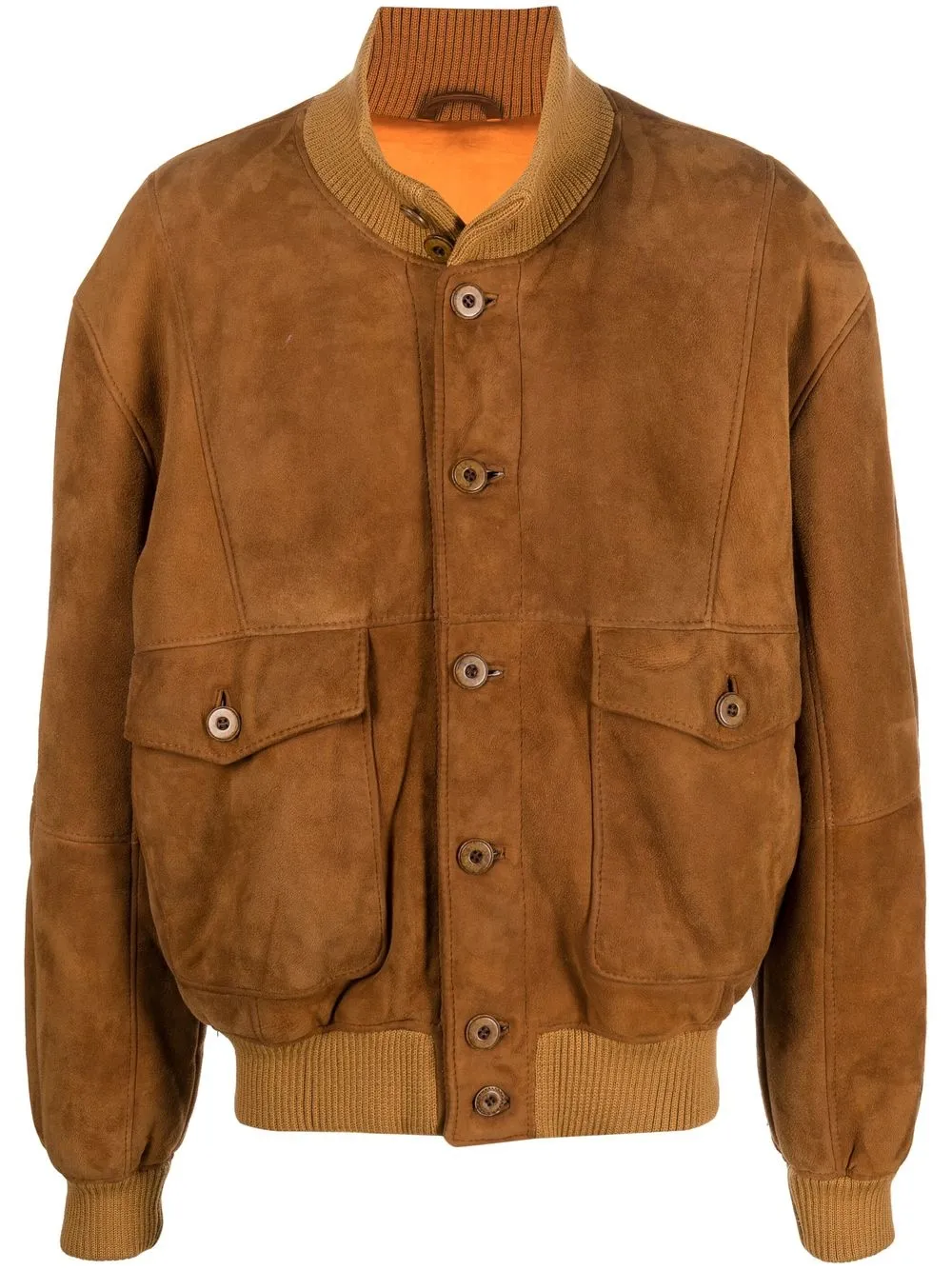 

A.N.G.E.L.O. Vintage Cult 1980s buttoned suede bomber - Brown