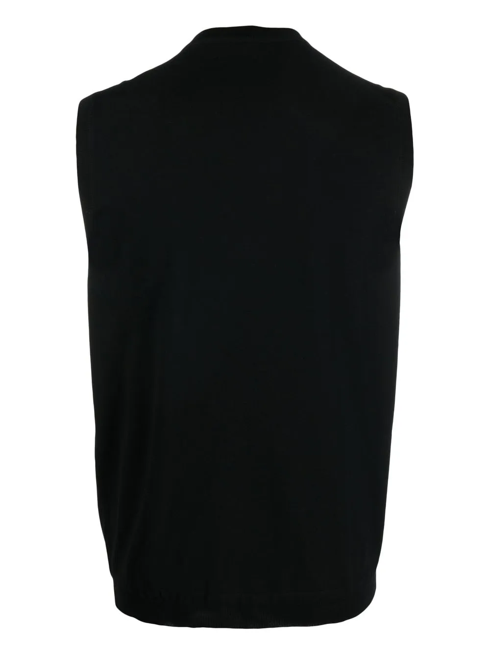 Shop Goes Botanical V-neck Merino-wool Vest In Black