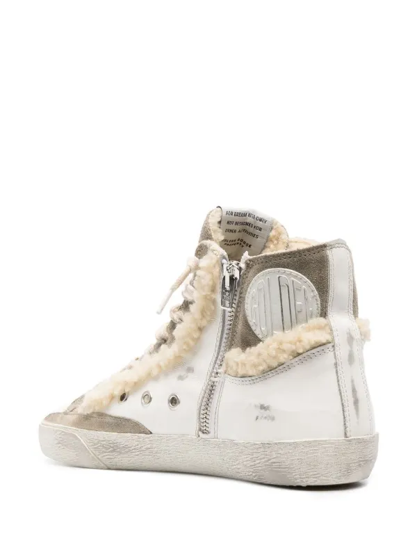Shearling lined high top sneakers on sale