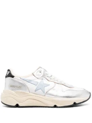Golden Goose Running Sole Metallic Sneakers Farfetch