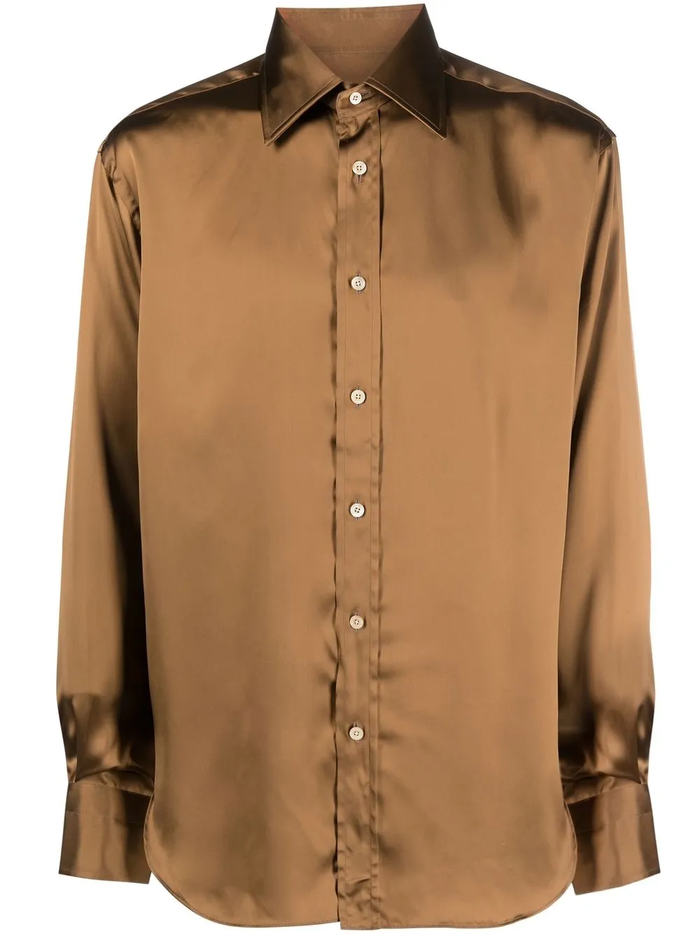 

TOM FORD button-up silk shirt - Brown