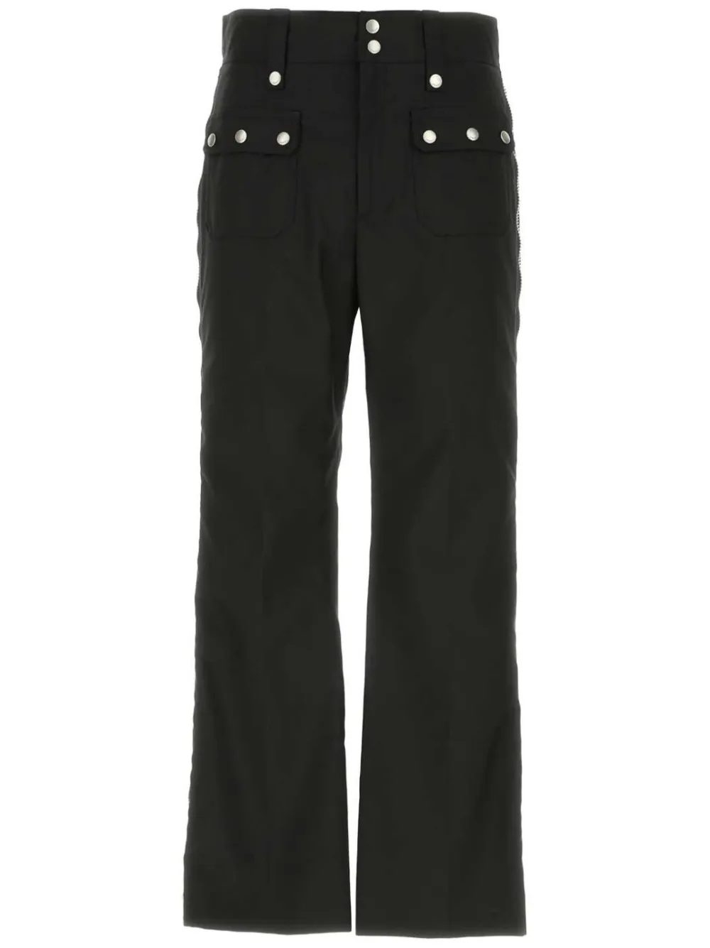 Gucci side-zips wide-leg canvas trousers – Black Gucci side-zips wide-leg canvas trousers – Black