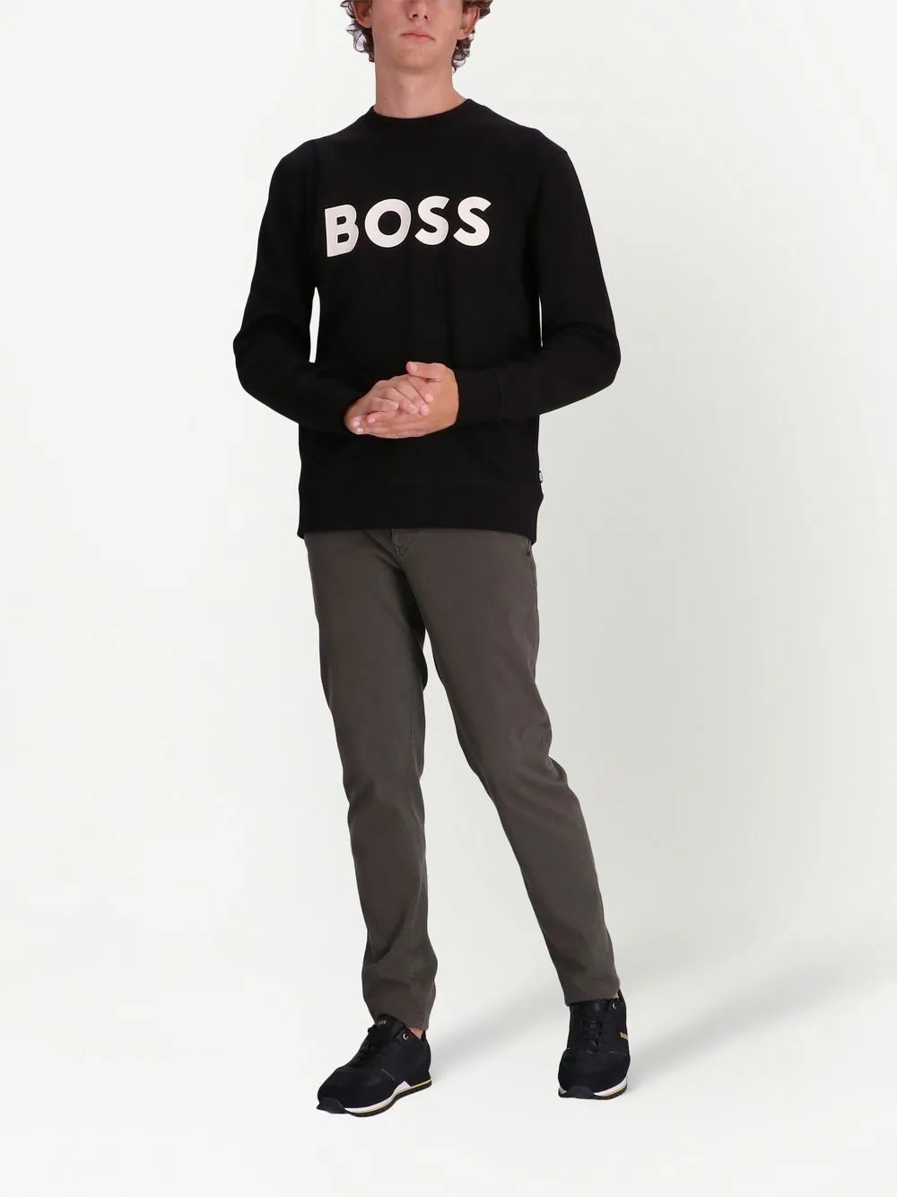 BOSS T-shirt met logoprint - Zwart