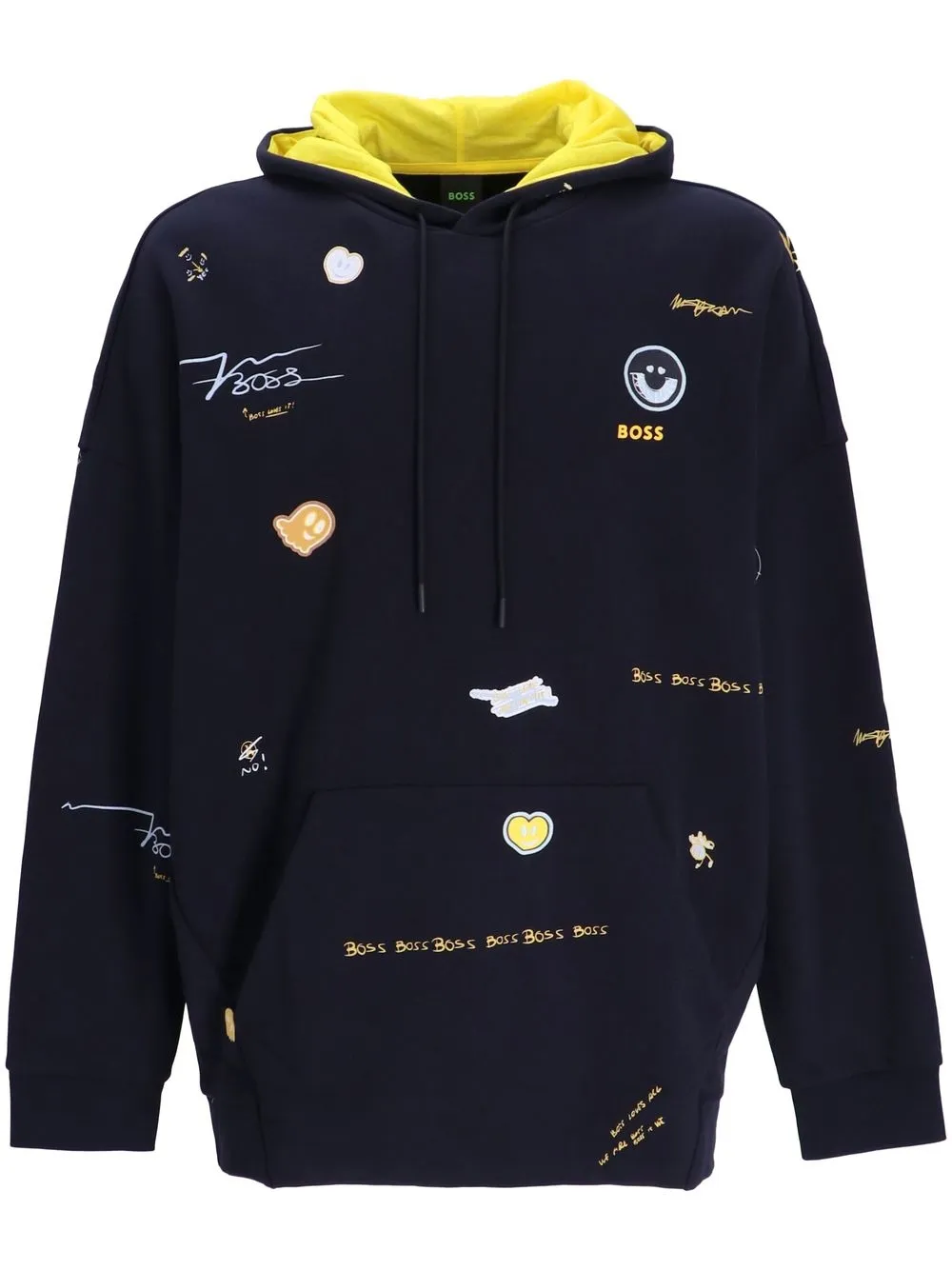 

BOSS hoodie con estampado gráfico - Azul