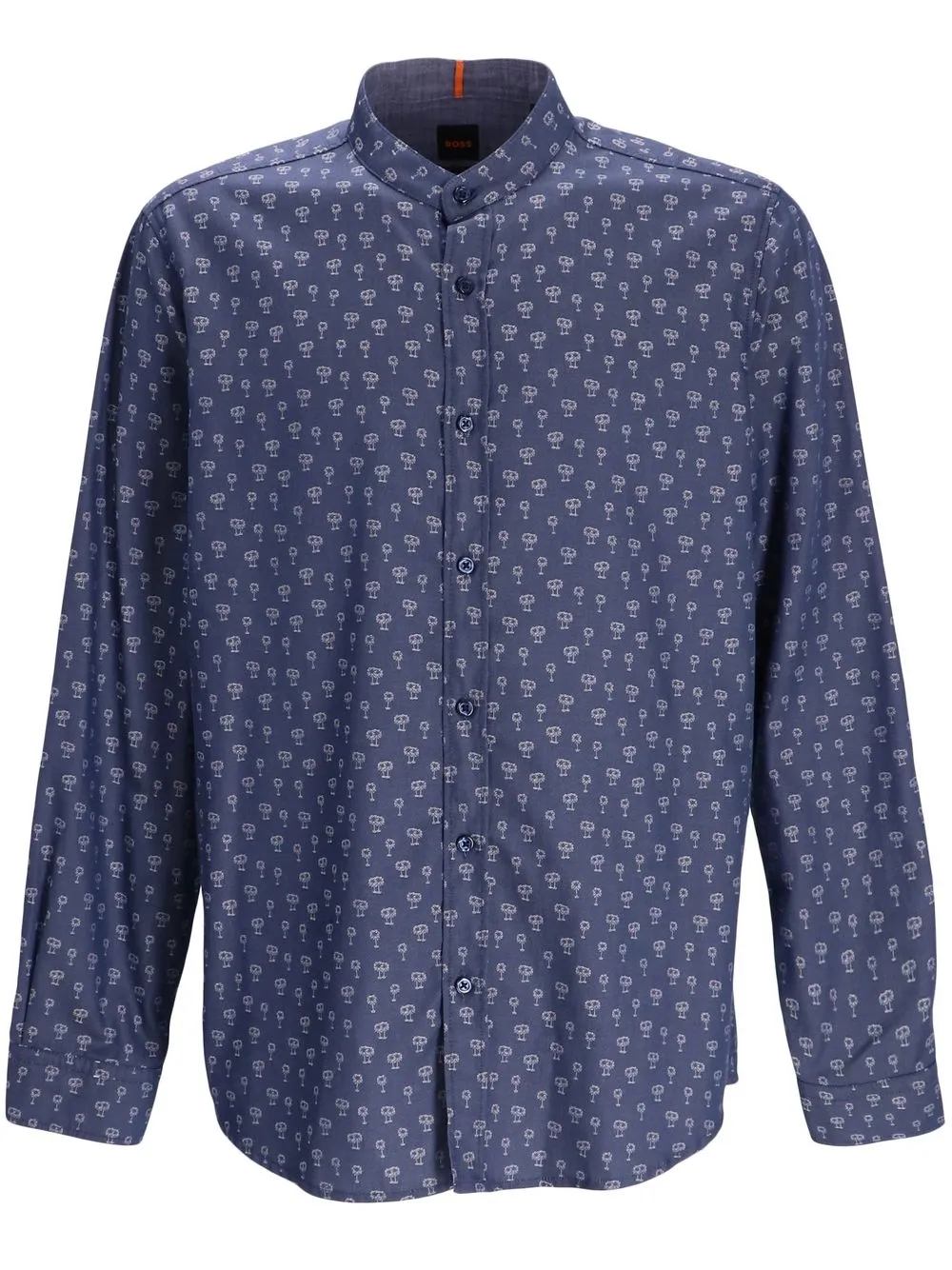 

BOSS tropical-print cotton shirt - Blue