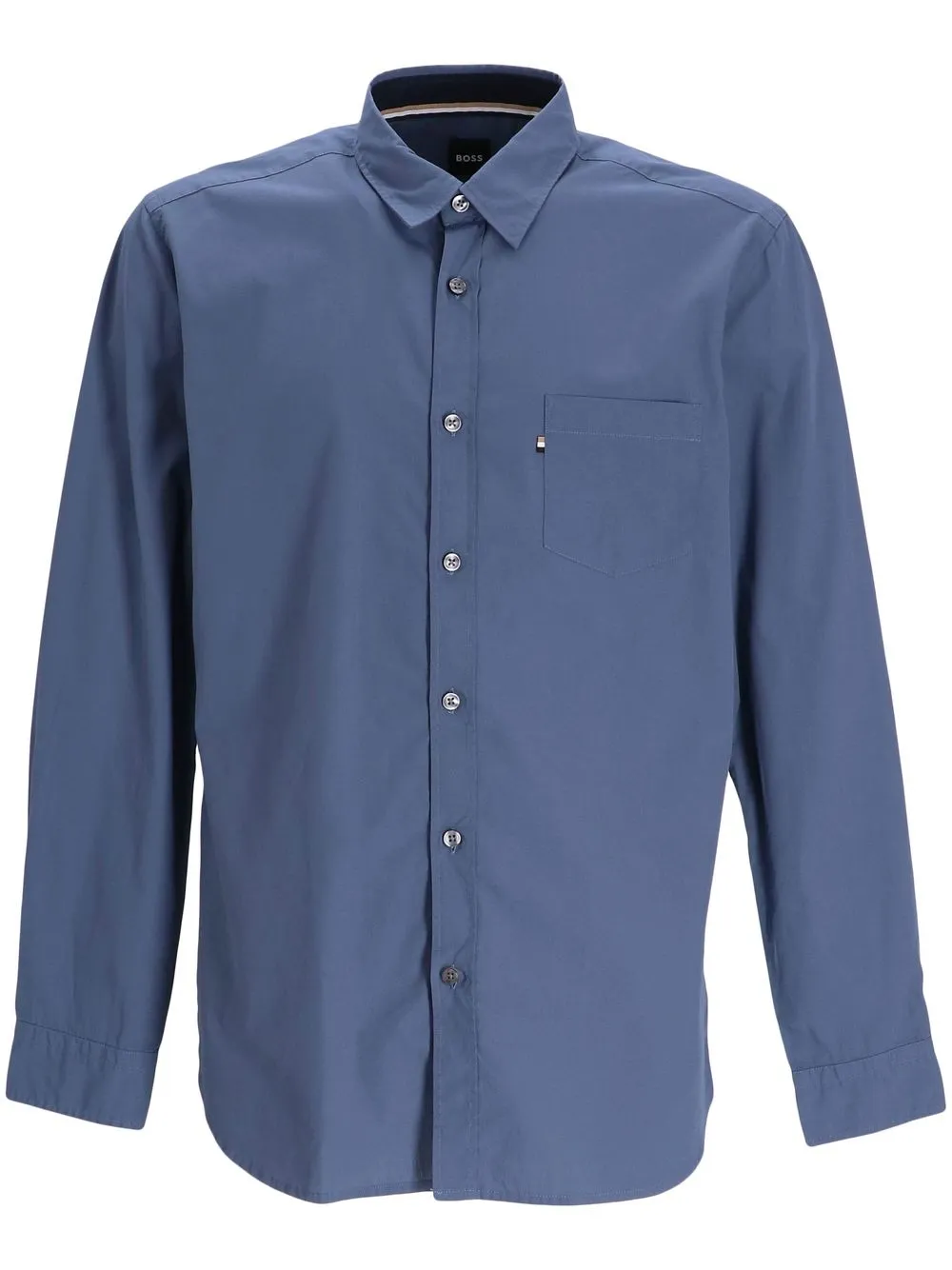 

BOSS patch-pocket cotton shirt - Blue