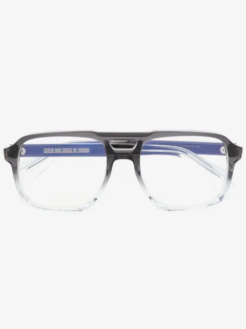 Cutler & Gross ombre pilot-frame glasses