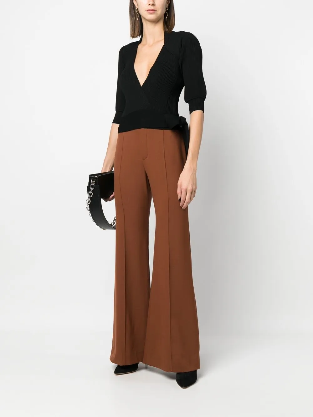 Prune Goldschmidt Ribgebreide top - Zwart