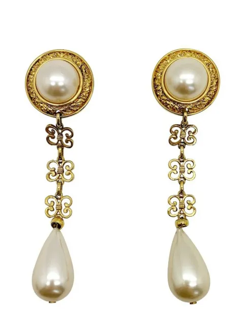 Jennifer Gibson Jewellery Vintage statement pearl bomb earrings 1980s