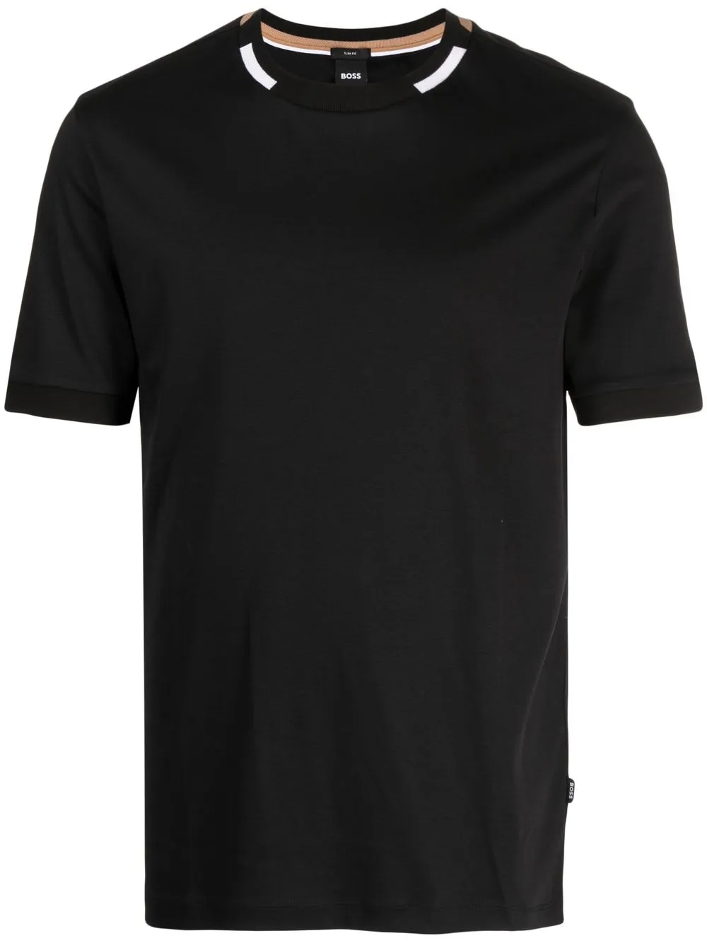 

BOSS playera con cuello a rayas - Negro