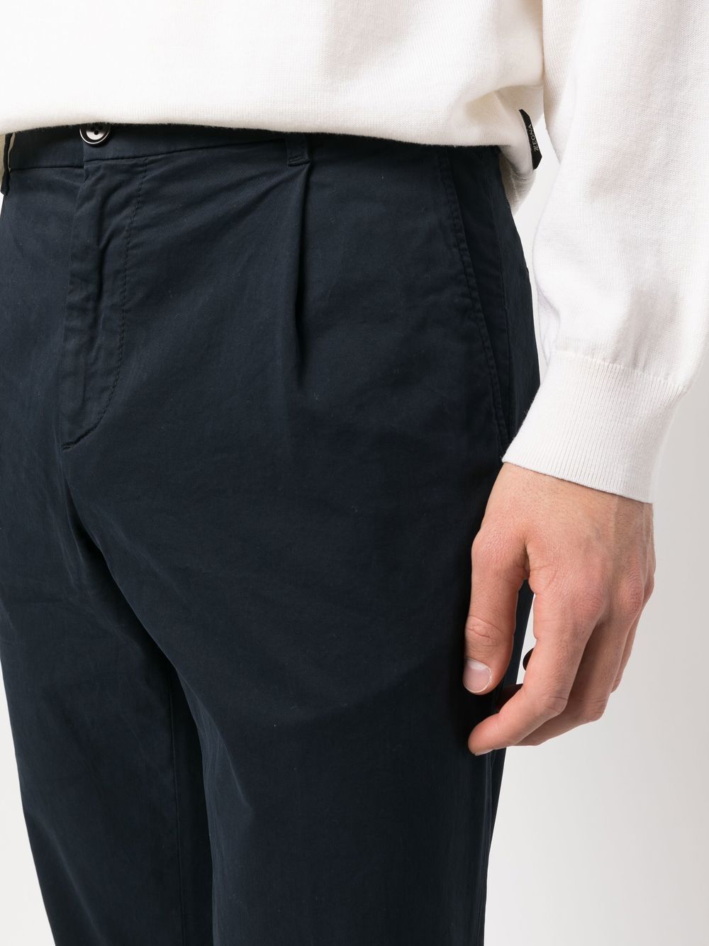 Shop Aspesi Pleat-detail Straight-leg Trousers In Blue