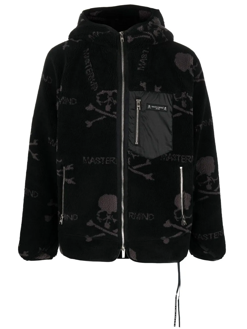 

Mastermind Japan skull-print hooded jacket - Black