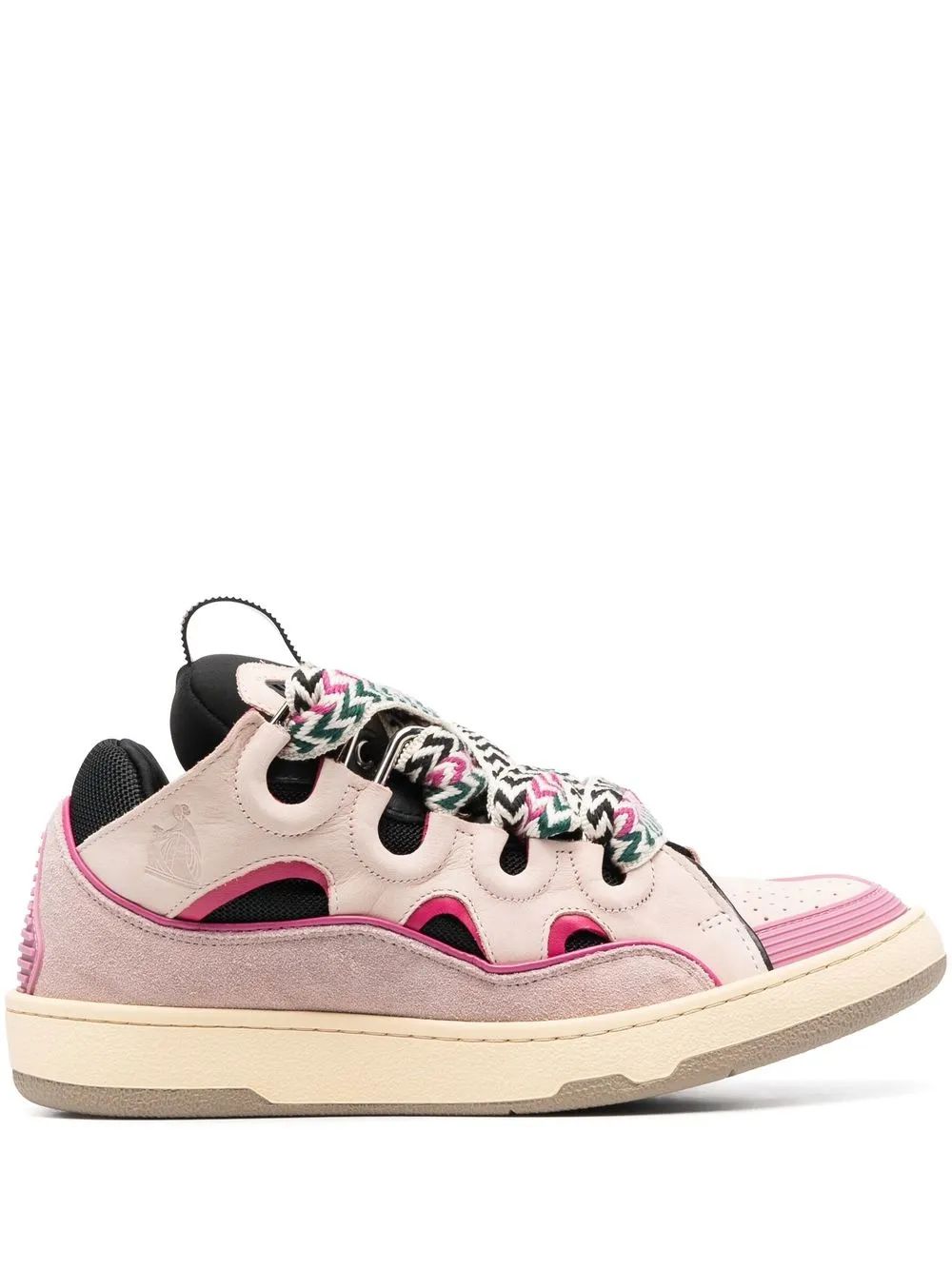 

Lanvin Curb panelled low-top sneakers - Pink